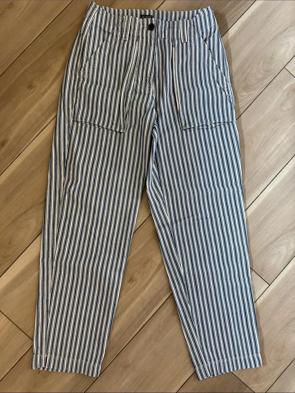 J. Crew Striped Blue and White Pants